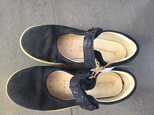 Ballerina leder dunkelblau - leder,
