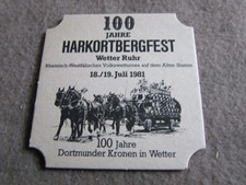 Bierdeckel ,   100 Jahre Dortmunder Kronen in Wetter