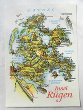 AK Insel Rügen, Mecklenburg, Landkarte, gez. A. Hoppe, farbig, nicht benutzt
