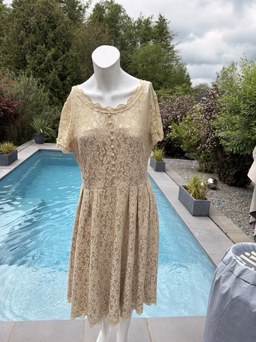 Spitzenkleid beige champagner - spitzenkleid, beige/champagner