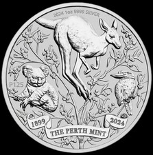 Silbermünze „The Perth Mint 125 Jahre“ Australien 1 oz/unze 2024, 999.9 Silber