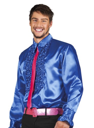 Schlagerstar rüschenhemd blau - schlagerstar,