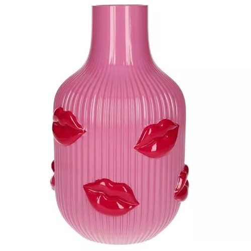 Vase lippen rot auf rosa - lippen, in