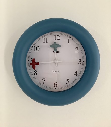 Alessi bird wanduhr - bird, blau