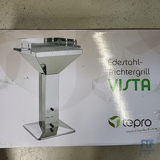 tepro Holzkohle-Trichtergrill Vista (Säulengrill), Edelstahl, Belüftungssystem, 