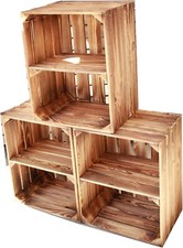 Geflammte Kisten Obstkisten Holzkisten  mit Ablagefach Kurz Regalkisten Möbel