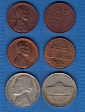 Vereinigte Staaten 1941-1960 USA Umlaufmünzen Set 1+5c = Rabatt bitte Text lesen