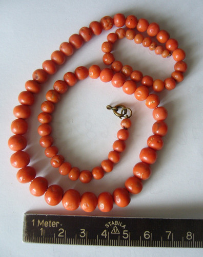 Schwere antike korallenkette - ,
