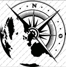 Dekor Aufkleber Kompass Welt