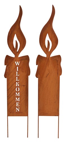 Gartenstecker kerze willkommen - kerze,