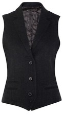 Damen Tweed Fischgrät Weste