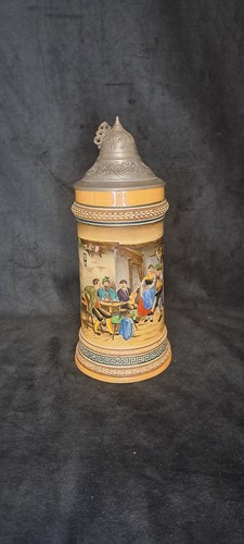 Alter bierkrug mit zinndeckel - alter,