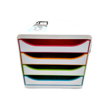 Exacompta 310913D Premium Ablagebox mit 4 Schubladen für DIN A4+ Dokumente.