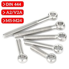 Edelstahl V2A Augenschrauben DIN 444 M5 M6 M8 M10 M12 M16 M20 M24 Augenschraube