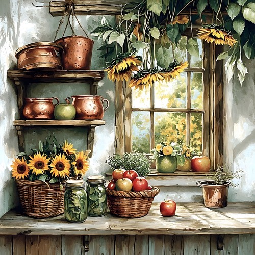 Wandbild küche fenster - wandbild,