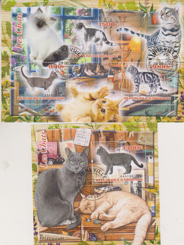 Katzen gabun gestempelt 6744 - katzen,