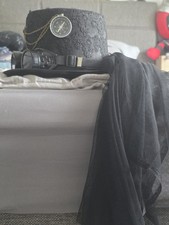 Zylinder Steampunk schwarz mit Brille  Schleier Fasching Karneval Kostüm Hut