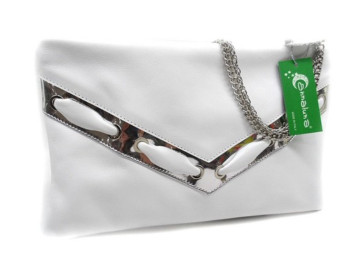 Clutch echtleder weich weiß - clutch,