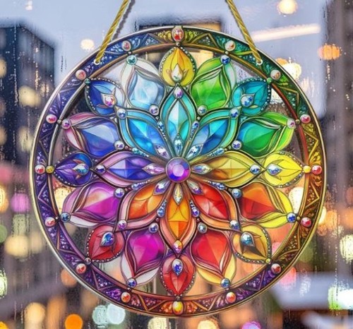 Acrylbild buntes mandala - buntes,