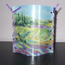 Deko Windlicht Lavendelfeld Landschaft mediterran Tischlicht Unikat Geschenkidee