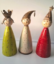 3 Metallfiguren Heilige drei Könige, modern, lustig, schlicht, ca. 30cm