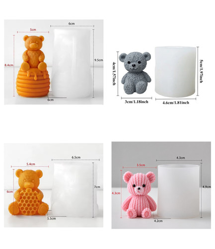 Silikonformen set teddybär - silikonformen,