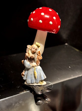 antiker Christbaumschmuck Weihnachtsschmuck Fliegenpilz auf Clip + Märchenfigur