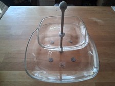 Etagere Kuchen oder Obstschale Dekoschale 2 stöckig Glas abgerundet