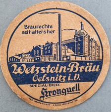 alter Bierdeckel Wetzstein-Bräu OELSNITZ