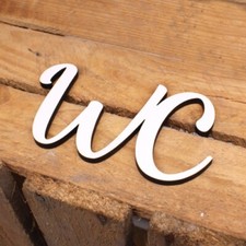 WC Türschild Schriftzug weiß