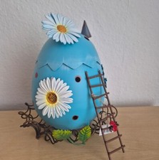 Tischeimer Dekoeimer Osterei blau Shabby Stil Garten Sommer Frühling