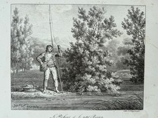 Engelmann, nach Lecomte, Der Angler, Lithographie 1820
