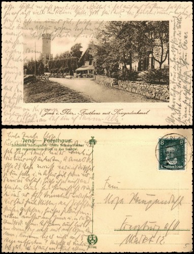 Ansichtskarte jena forsthaus - ansichtskarte,