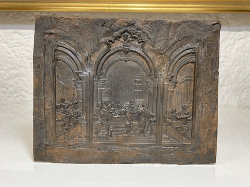 Antikes kupferrelief wandbild - kupferrelief,