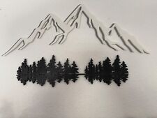 4-teilige Wanddeko im Berg-Design (3D-Druck, 68cm)