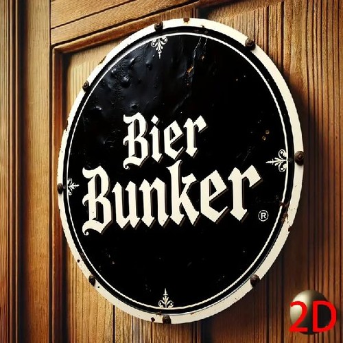 Blechschild rund bier bunker - blechschild,