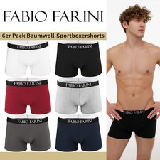 Fabio Farini 6er Unterhosen Herren Set - Boxershorts Baumwolle - Retroshorts