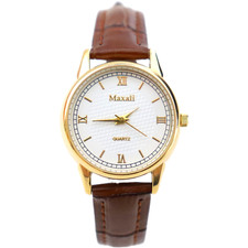 Damenuhr braunes Lederarmband