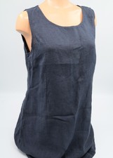 Mode aus Italien Sommer LEINEN Kleid ind dunkelblau mit Muster Größe ca. 2XL