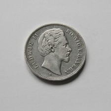 BAYERN: 5 Mark 1876 "LUDWIG II.", J. 42, sehr schön, III.