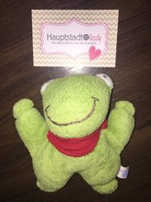 Stofftier Frottee Cotton People Organic Waldorf dm Frosch Grün Halstuch Rot Arme