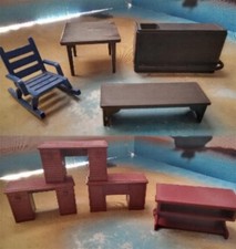 Playmobil 8 Möbel für  Western / Saloon - Tresen , Tisch , Schaukelstuhl - 03