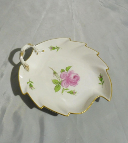 Meissen rote rose goldrand - rote, ,