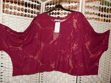 BOLERO MAGNA KURZTUNIKA Lagenlook Überwurf*Chiffon Blumen**bordeaux**Gr.42-58