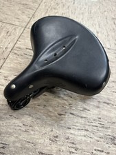 Lepper Primus Damen Ledersattel, Fahrrad Sattel, Schwarz.