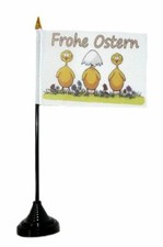 Fahne / Tischflagge Frohe Ostern Eierschale 10 x 15 cm Tischfahne Flagge