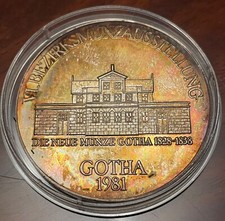 Medaille Gotha, Thüringen, Neue Münze, historische Spindelpresse, 1981, H.König