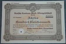 Deutsche Linoleum-Werke Aktiengesellschaft 1933 100 RM