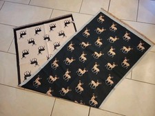Damen Schal Tuch Stola Decke Hirsch-Motiv Schwarz Grau