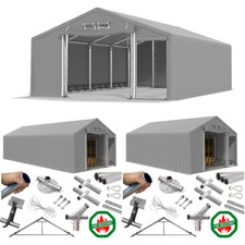 LAGERZELT 4x8 - 8x12m Industriezelt Lagerhalle Garagenzelt Weidezelt PVC W SFR